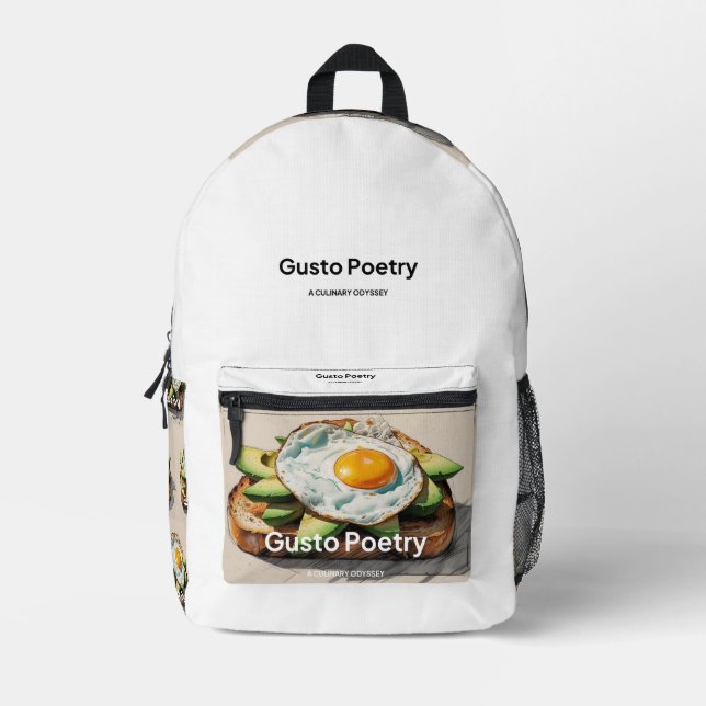 Sac À Dos Imprimé Avocado & Oeuf Toast Gusto Poésie (Recto)