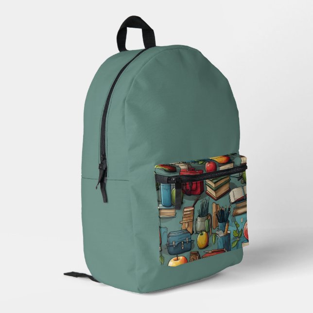 Sac À Dos Imprimé Back To School Green  (Coin arrière gauche)