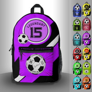 Sac À Dos Imprimé Ballon de Football Moderne Violet Anniversaire Mod
