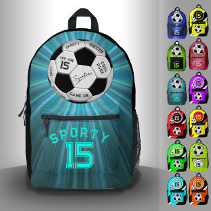 Sac À Dos Imprimé Ballon de Football Personnalisé pour Anniversaire
