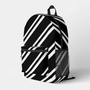 Sac À Dos Imprimé Bandes diagonales noires et blanches
