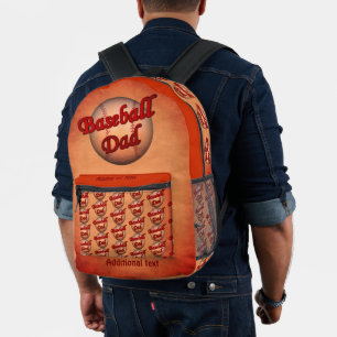 Sac À Dos Imprimé Baseball Papa mignon Personnalisé