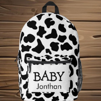 Sac À Dos Imprimé Bébé Vache Noir et blanc Textures de Vachette