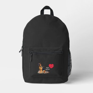 Sac À Dos Imprimé Berger allemand lié à mon cœur