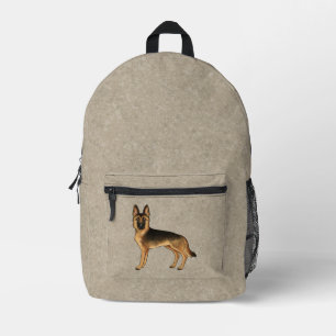 Sac À Dos Imprimé Berger Allemand noir et feu dessin animé sur fond
