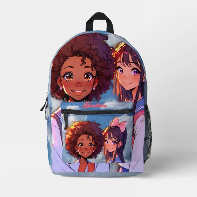 Sac À Dos Imprimé Besties Ready For First Day At School (Recto)