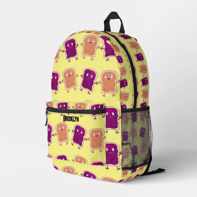 Sac À Dos Imprimé Beurre d'arachide et caricature de gelée (Coin arrière droit)