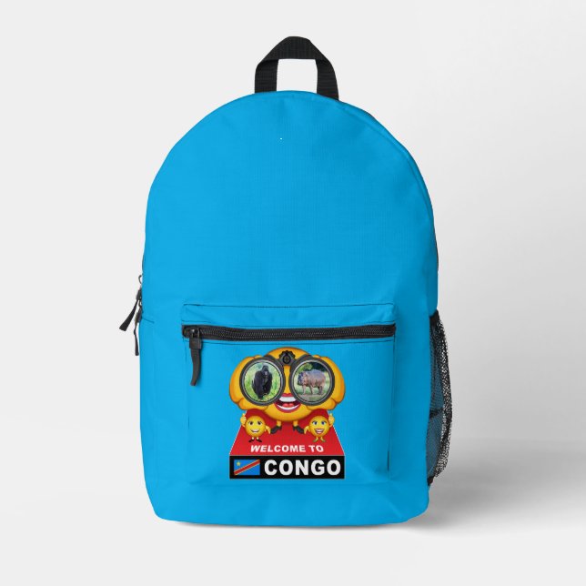 Sac À Dos Imprimé Bienvenue au Congo (Recto)