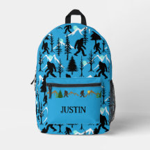 Bigfoot Motif Sasquatch Bleu