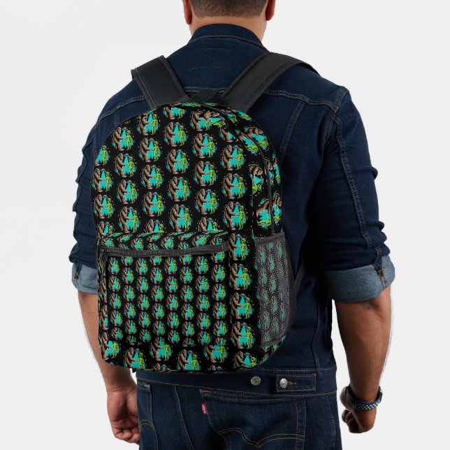 Sac À Dos Imprimé Bigfoot rencontre un Alien (Insitu (Modèle))