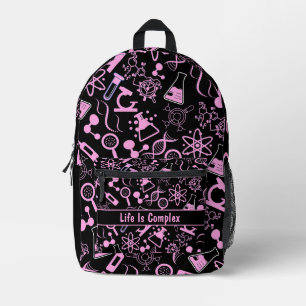 Sac À Dos Imprimé biochimie moderne noir rose vie complexe