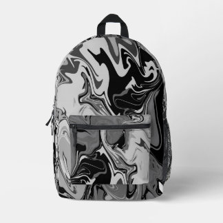 Sac À Dos Imprimé Black and Grey Swirl Art