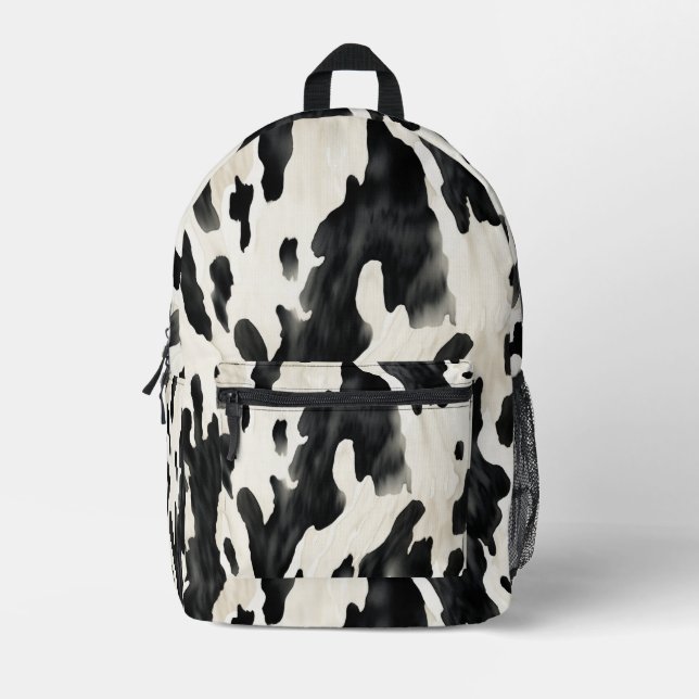Sac À Dos Imprimé Black Cream Cow Animal Print (Recto)