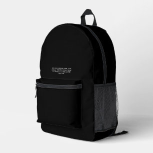 Sac À Dos Imprimé Black   Logo et texte professionnels personnalisés