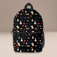 Black Médicale Équipement Motif Docteur Infirmière