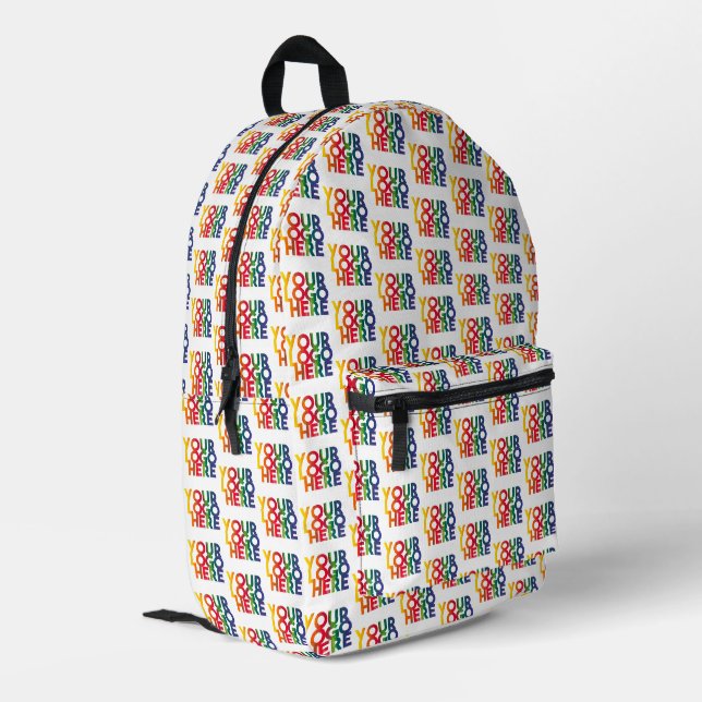 Sac À Dos Imprimé Blancs simple et personnalisé - Logo d'entreprise  (Coin arrière gauche)