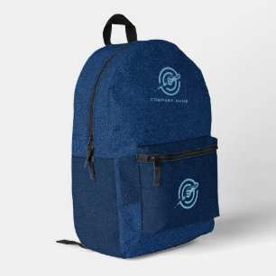 Sac À Dos Imprimé Bleu Denim Tissu Texture Logo personnalisé