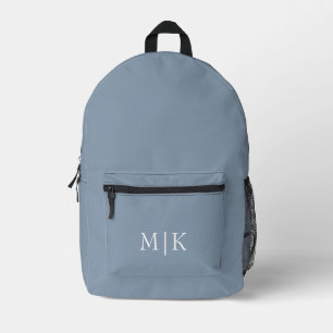 Sac À Dos Imprimé Bleu et blanc poussiéreux Monogramme moderne