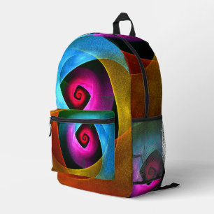Sac À Dos Imprimé Bleu orange rose moderne Art Abstrait Motif #24