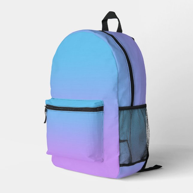 Sac À Dos Imprimé Bleu pâle à Lavender Ombre Motif dégradé (Coin arrière droit)