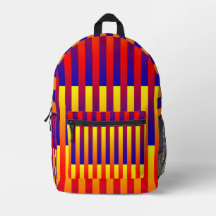 Sac À Dos Imprimé Bleu rouge rayures jaunes