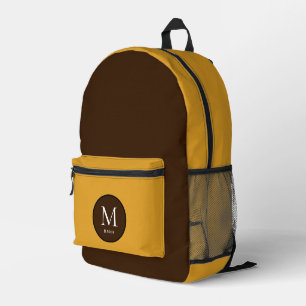 Sac À Dos Imprimé Bloc de couleur Brown et jaune