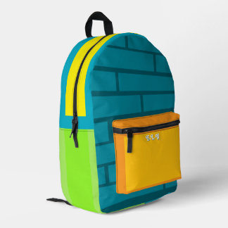 Sac À Dos Imprimé Bloc de couleur Motif Brique Coloré Retour à l'éco
