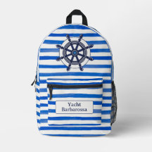 Blue White Stripes, Helm, Boat Name