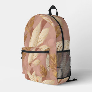 Sac À Dos Imprimé Blush Pink Gold Collection Feuille tendance Boho