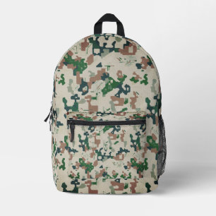 Sac À Dos Imprimé Bois Pixel Terre 