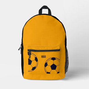 Sac À Dos Imprimé Boule de soccer orange personnalisée
