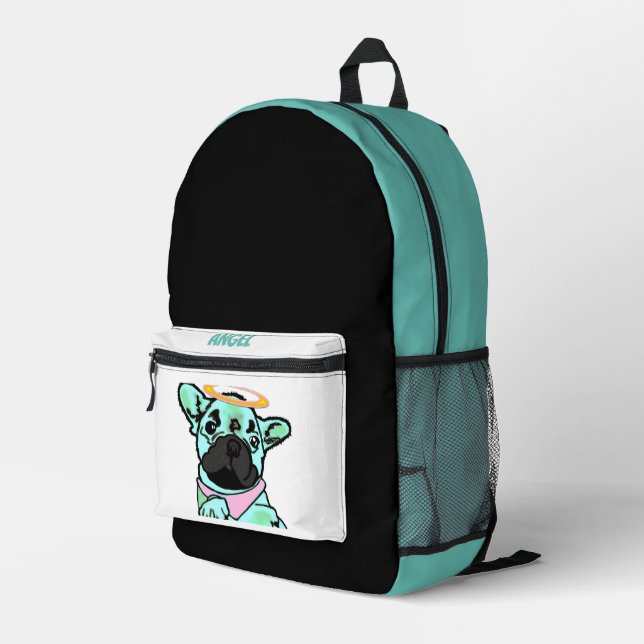 Sac À Dos Imprimé Bouledogues français ange (Coin arrière droit)