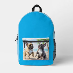 Sac À Dos Imprimé Bouledogues français plage Bouledogue français