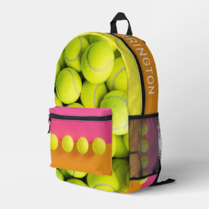 Sac À Dos Imprimé Boules de tennis de nom personnalisé