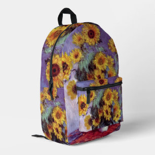Sac À Dos Imprimé Bouquet de tournesols par Claude Monet, Art vintag