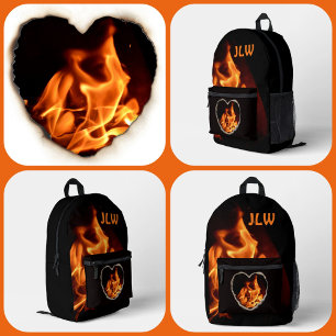 Sac À Dos Imprimé Brûler le coeur des flammes brûlantes Photographie