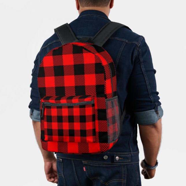 Sac À Dos Imprimé Buffalo Check Red et Black Lumberjack Plaid sur (Insitu (Modèle))