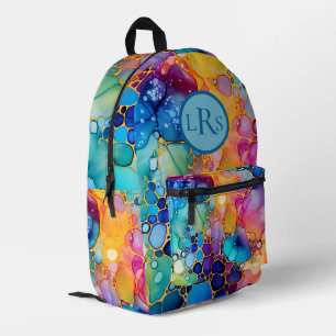 Sac à dos imprimé bulle d'alcool et d'encre arc-en
