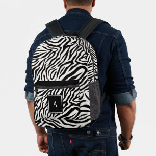 Sac À Dos Imprimé BW Monogram Animal Zebra Motif de peau
