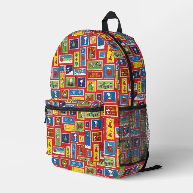 Sac À Dos Imprimé cacahuètes | Motif des timbres de Noël (Coin arrière droit)