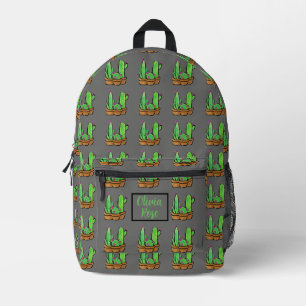 Sac À Dos Imprimé Cactus cactus succulents gris motif personnalisati