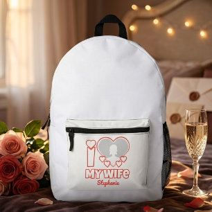 Sac À Dos Imprimé Cadeau personnalisé J'aime ma femme – Ajouter nom