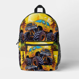 Sac À Dos Imprimé Camion Monster jaune
