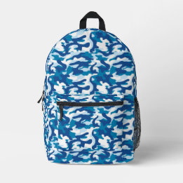 Sac À Dos Imprimé Camo bleu