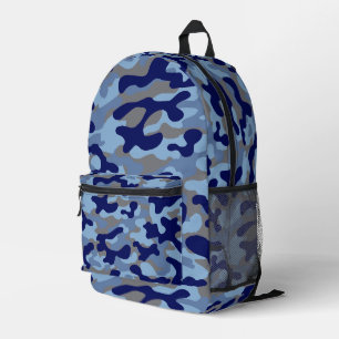 Sac À Dos Imprimé Camouflage Bleu