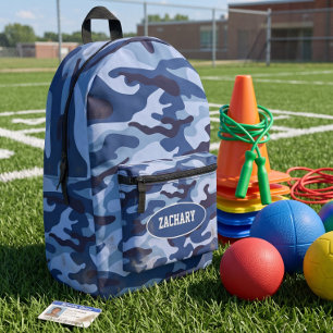 Sac À Dos Imprimé Camouflage bleu pour garçons