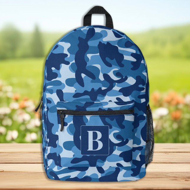 Sac À Dos Imprimé Camouflage de Monogramme Moderne Personnalisé (Créateur téléchargé)