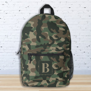Sac À Dos Imprimé Camouflage de monogramme personnalisé en bois