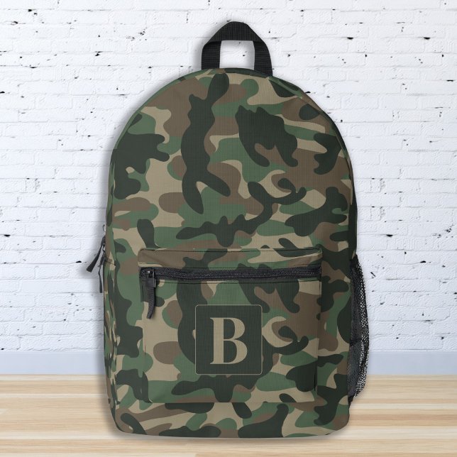 Sac À Dos Imprimé Camouflage de monogramme personnalisé en bois (Créateur téléchargé)