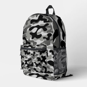 Sac À Dos Imprimé Camouflage Urbain Noir et Blanc